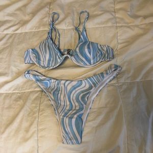 Blue & White Swirl Swimsuit